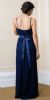 Floral Lace Long Formal Bridesmaid Dress with Satin Belt back